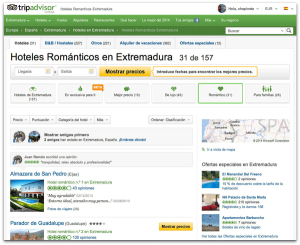 Hotel romántico Extremadura.