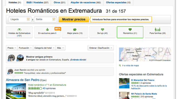 Hotel mas romántico de Extremadura.